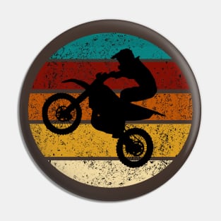 Retro Dirt Bike Motocross Distressed Motocycle Vintage T-Shirt Pin