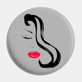 LIPSTICK CHICK  (neutral grey) Pin