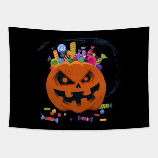 hand drawn flat halloween bag illustration Tapestry