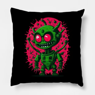Villain Robot with Evil Smile Pillow