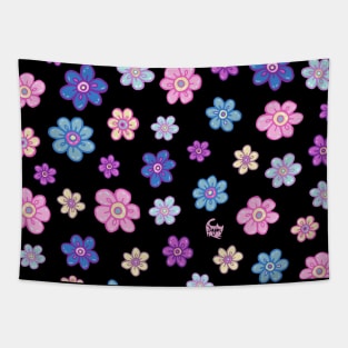 Flower Doodle Pattern Tapestry