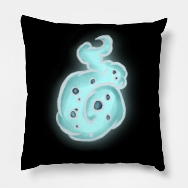 Ghost Flame Blue Pillow by TheRobCalledZeus