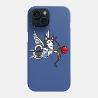 Siberian Husky Dog Cupid Valentines Day Phone Case
