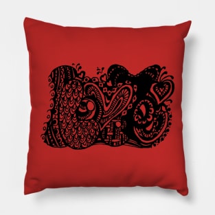 I Love You 2 Aussie Tangle - Choose your background colour - see description note. Pillow