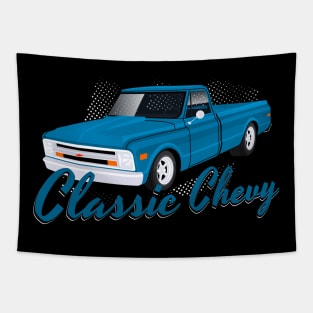 Classic Chevy Blue Shinning Tapestry