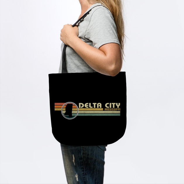 Delta City Mississippi Vintage Retro Sunset Delta City Mississippi Tote Teepublic Au