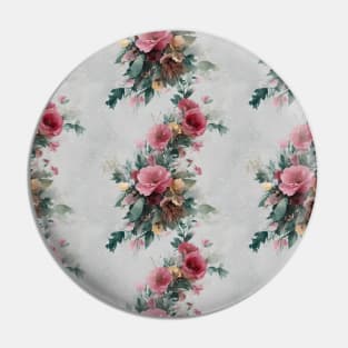 Vintage Flower Snow Pattern Water Color Design Pattern Pin