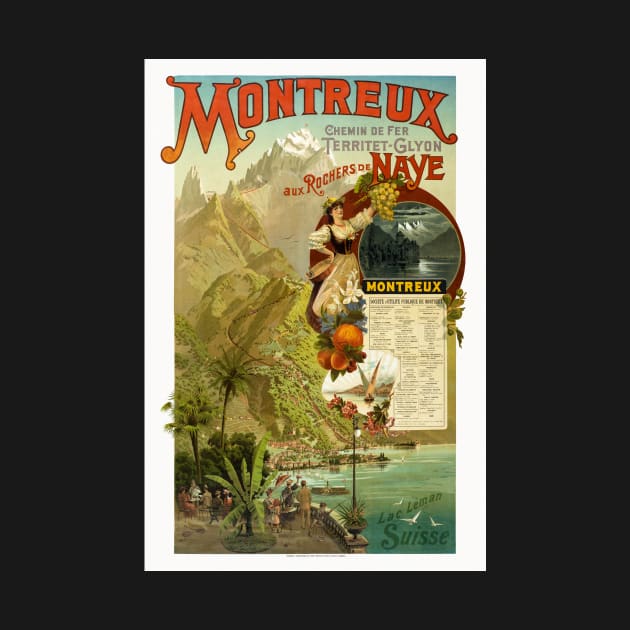 Montreux Switzerland Vintage Travel Poster 1894 by vintagetreasure