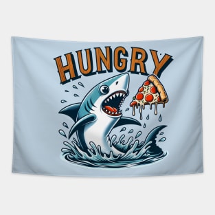 Funny Shark with Pizza, Pizza Lover Tapestry