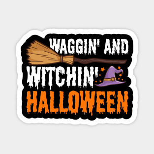 Waggin' & Witchin' Dog on Halloween Magnet