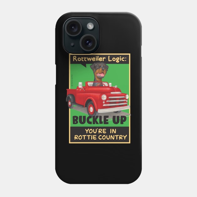 Rottweiler in red truck Phone Case by Danny Gordon Art