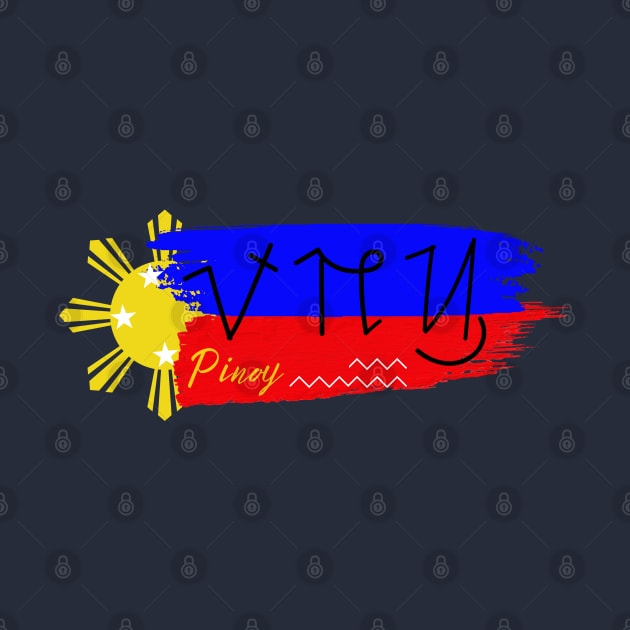 Phil. Flag Surat Hanunuo script  Mangyan tribe Mindodro island - word Pinoy by Pirma Pinas