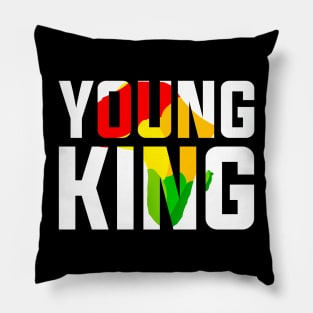 Young King Black History Month Pillow