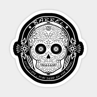 Calaca Surfing Skull T-Shirt White Magnet