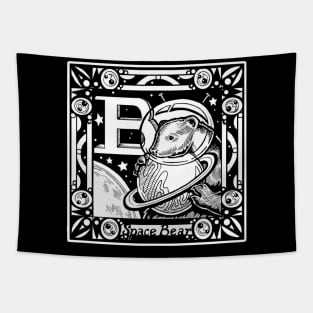 B is For Bear - White Outlined Version Tapestry