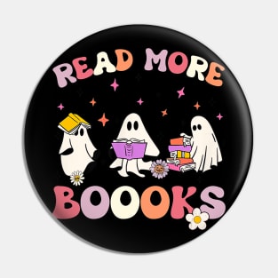 Retro Groovy Read More Books Ghost Boo ghoul funny Halloween Pin