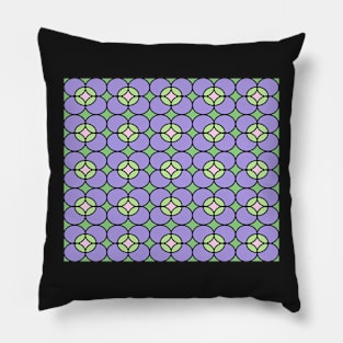 Abstract pattern - floral - green and purple. Pillow