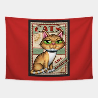 Cute Yellow Tabby Kitty on Cats are Amazing Tapestry