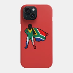 African Hero Wearing Cape of Africa Flag Hope and Peace Unite in Africa Phone Case