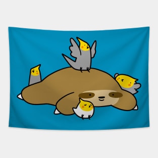 Sloth and Cockatiel Tapestry