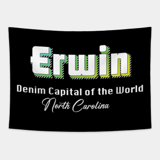 Erwin North Carolina Yellow Text Tapestry