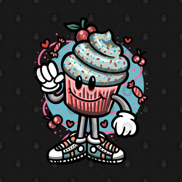 cute cupcake, pink cupcake, food lovers, foodie designs by Kingostore