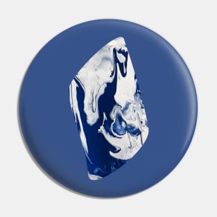 Blue and White Abstract Pin