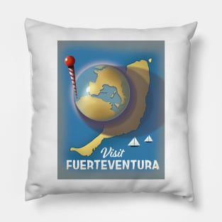 visit Fuerteventura Vintage travel poster Pillow