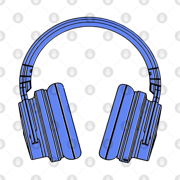 Blue headphones by Deias Designs