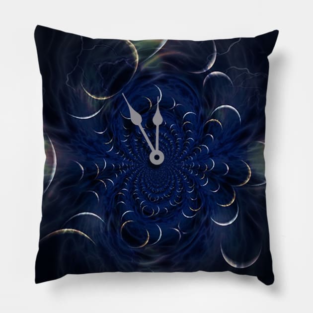 Space clock Pillow by rolffimages