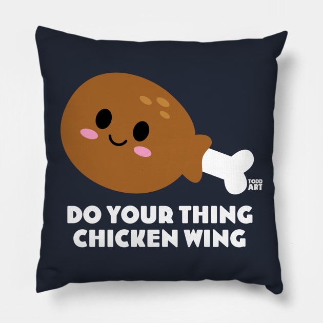 CHICKEN WING Pillow by toddgoldmanart