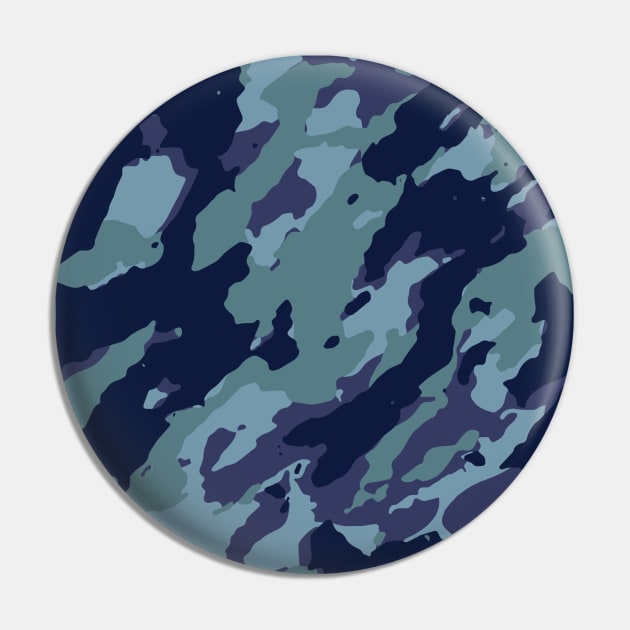 Blue Camouflage Pin by Ruth Designs