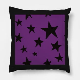 purple black stars pattern stockholm style Pillow