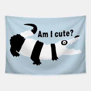 Funny crocodile with panda colors Tapestry