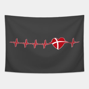 Danish heartbeat flag Tapestry