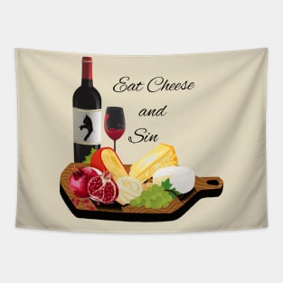 Eat Cheese and Sin Tapestry