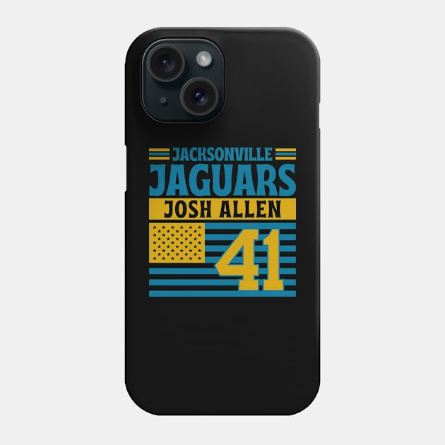 Jacksonville Jaguars Allen 41 American Flag Football Phone Case by Astronaut.co