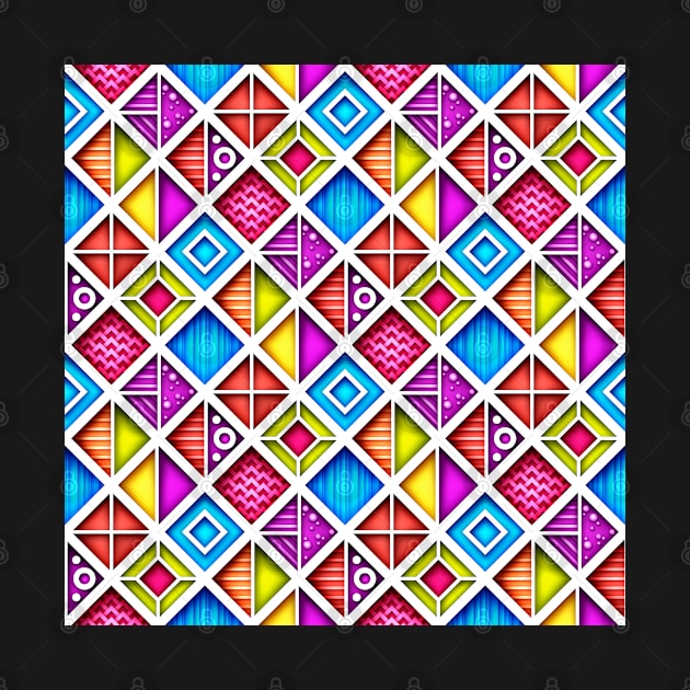 Colorful 3d Geometric Pattern, Crazy Design by lissantee