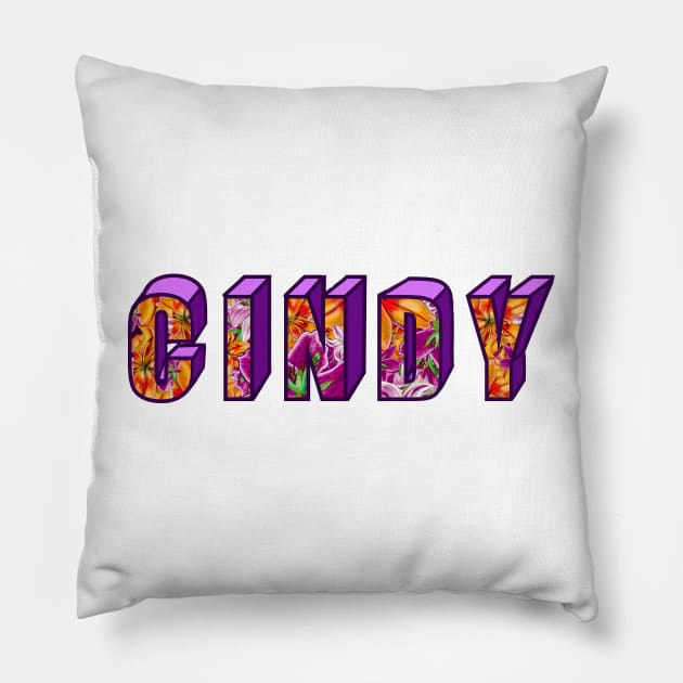 Top 10 best personalised gifts 2022  - Cindy personalised personalized custom name  floral - custom name with lily flower pattern on 3d block letters Pillow by Artonmytee