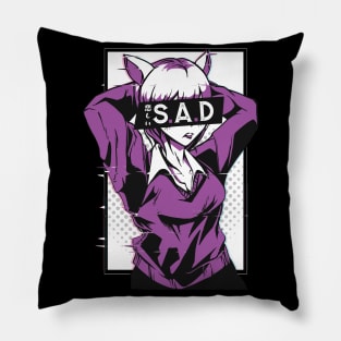 Sad Badass Manga Girl Pillow