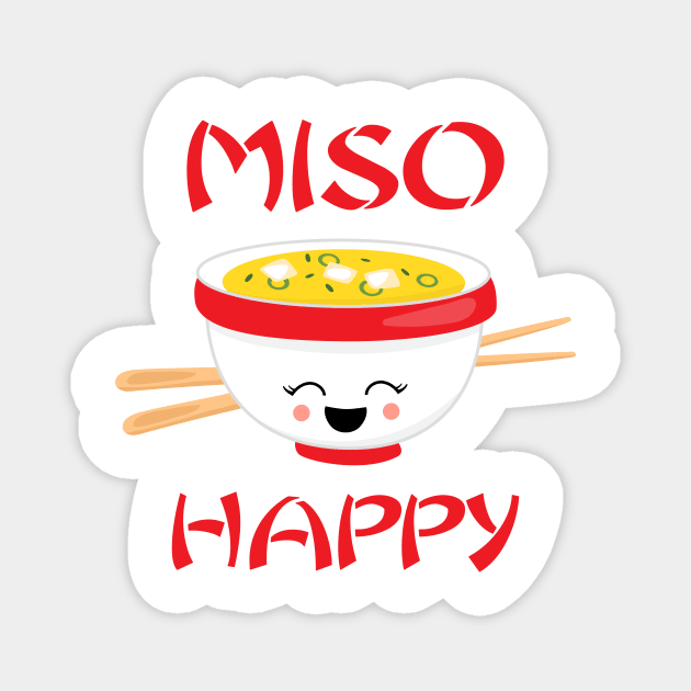 Kawaii Miso Happy Magnet by PinkInkArt