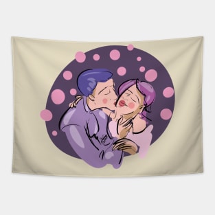 Couple Kissing Tapestry