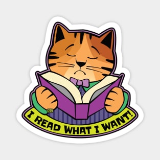 I Read What I Want Cat Magnet