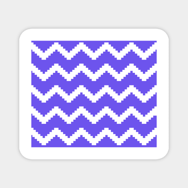 Zigzag geometric pattern - blue and white. Magnet by kerens