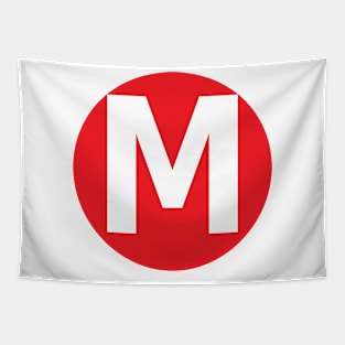 Letter M Big Red Dot Letters & Numbers Tapestry