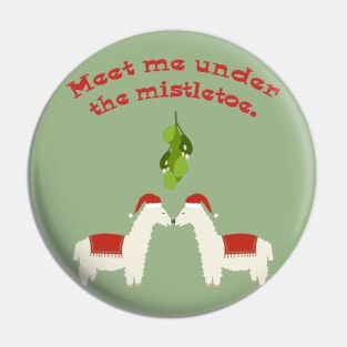 Mistletoe Llamas Pin