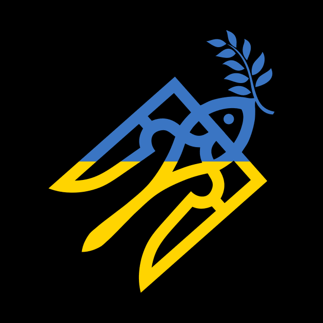 Ukrainian Trident Peace Dove by Design Monster