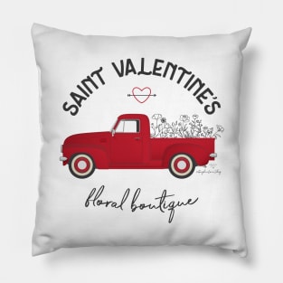Saint Valentine's Vintage Truck © GraphicLoveShop Pillow