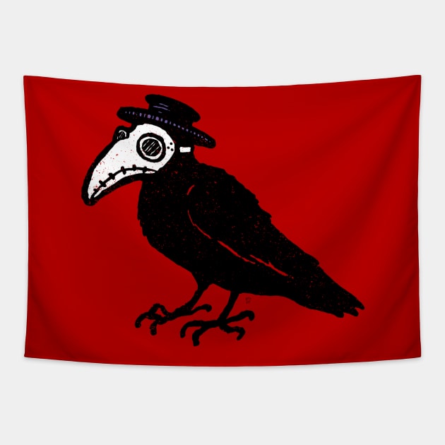 Coronavirus Plague Doctor Bird with Mask Tapestry by LAB Ideas