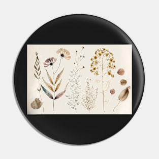 Floral Garden Botanical Print with wild flowers Pin